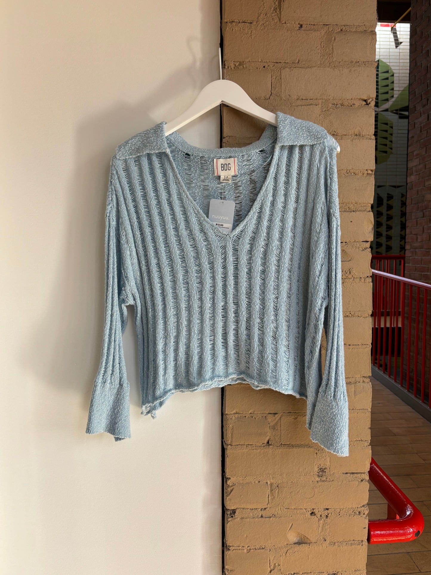 Booth 11 BDG Light Blue Collared Sweater (S)