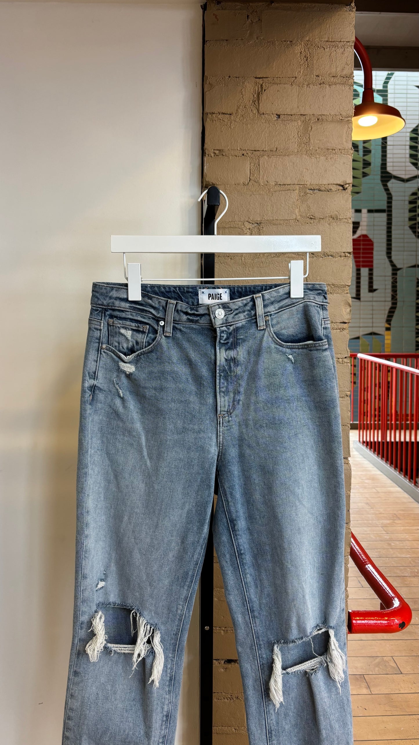 Booth 2 Ripped Paige Light Wash High Rise Jeans (30)