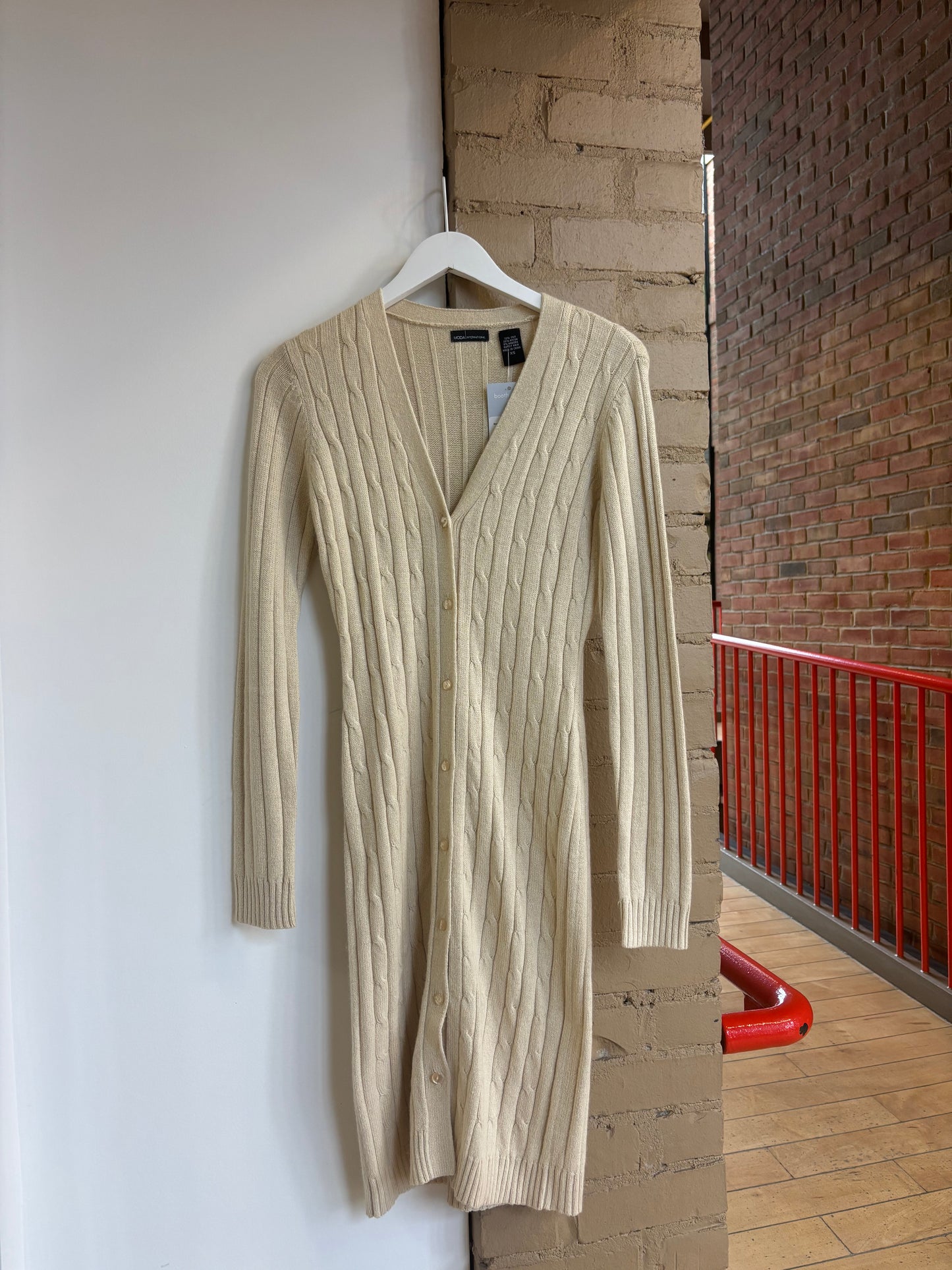 Booth 2 Cream Long MODA Cardigan (XS/S)