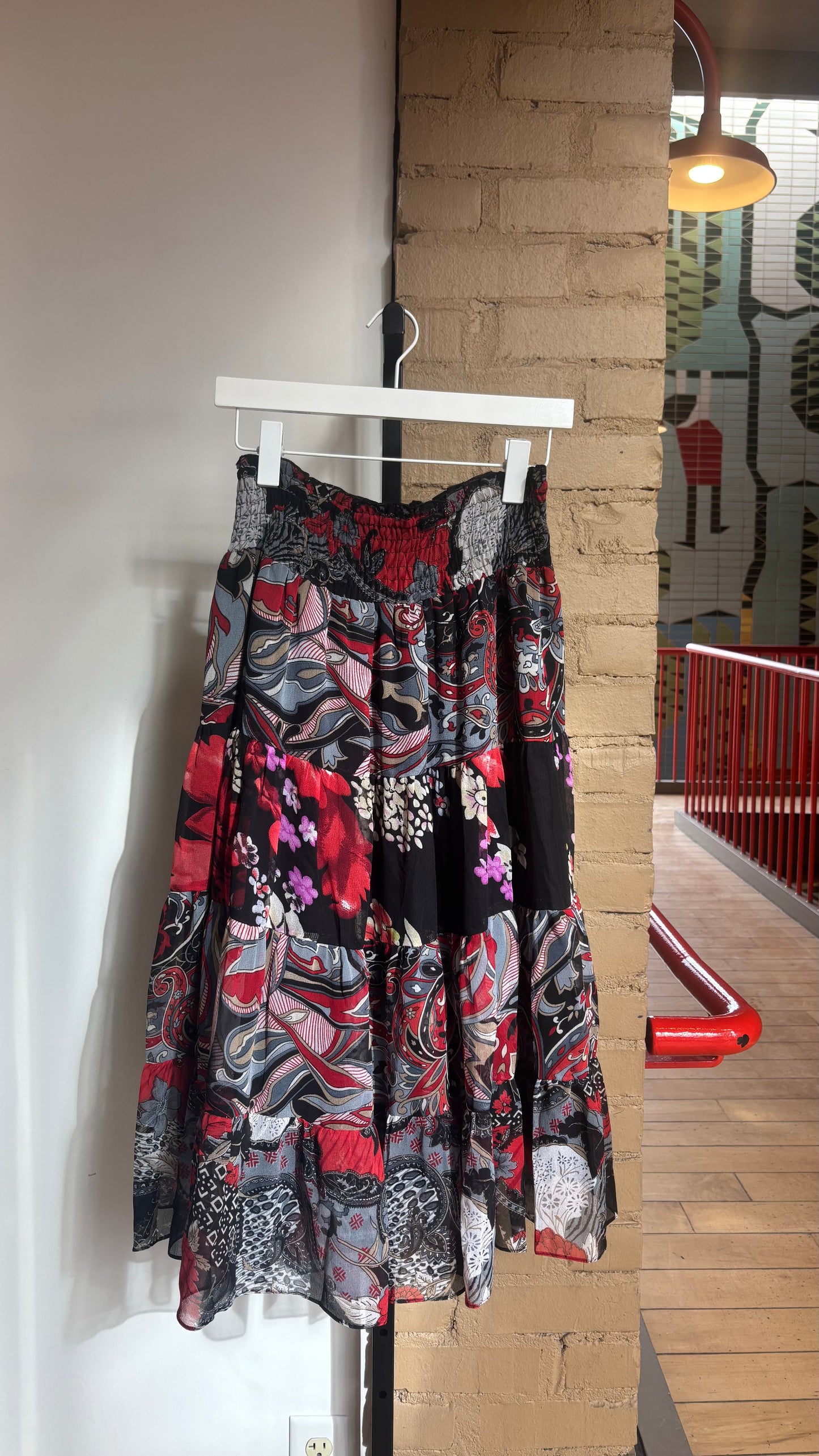 Booth 1 Black & Red Skirt Anthro/Chaudry NWT (XS/S)