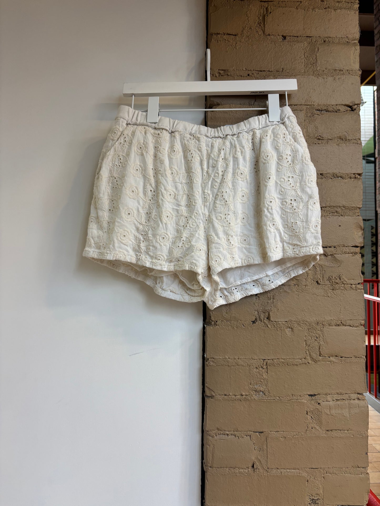 Booth 9 Reverie Eyelet Shorts Off White (S/M)