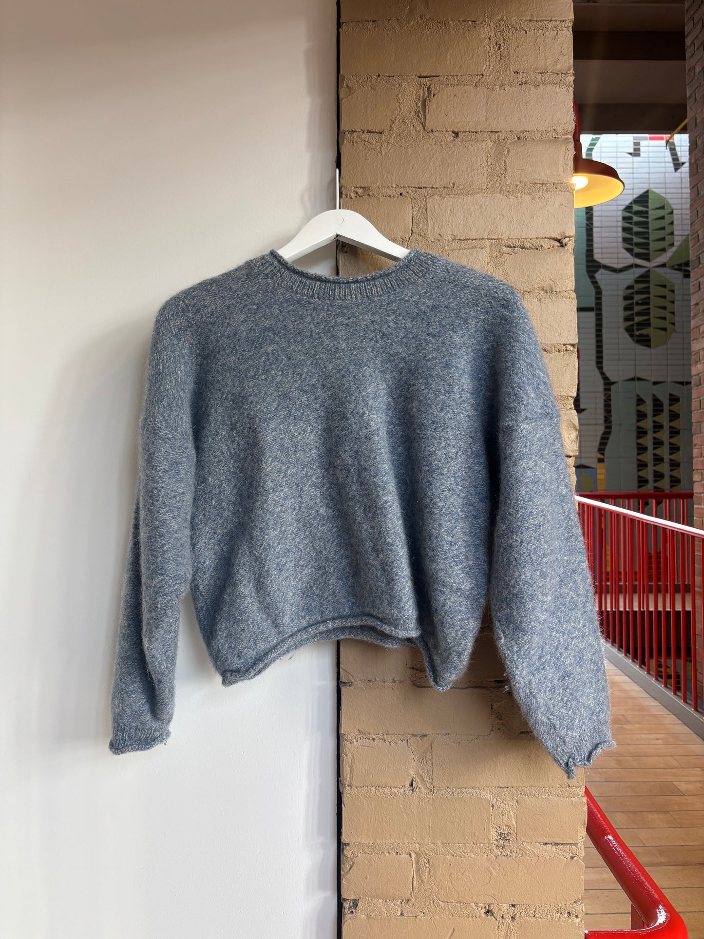 Booth 1 Blue 100% Wool Sweater (S)