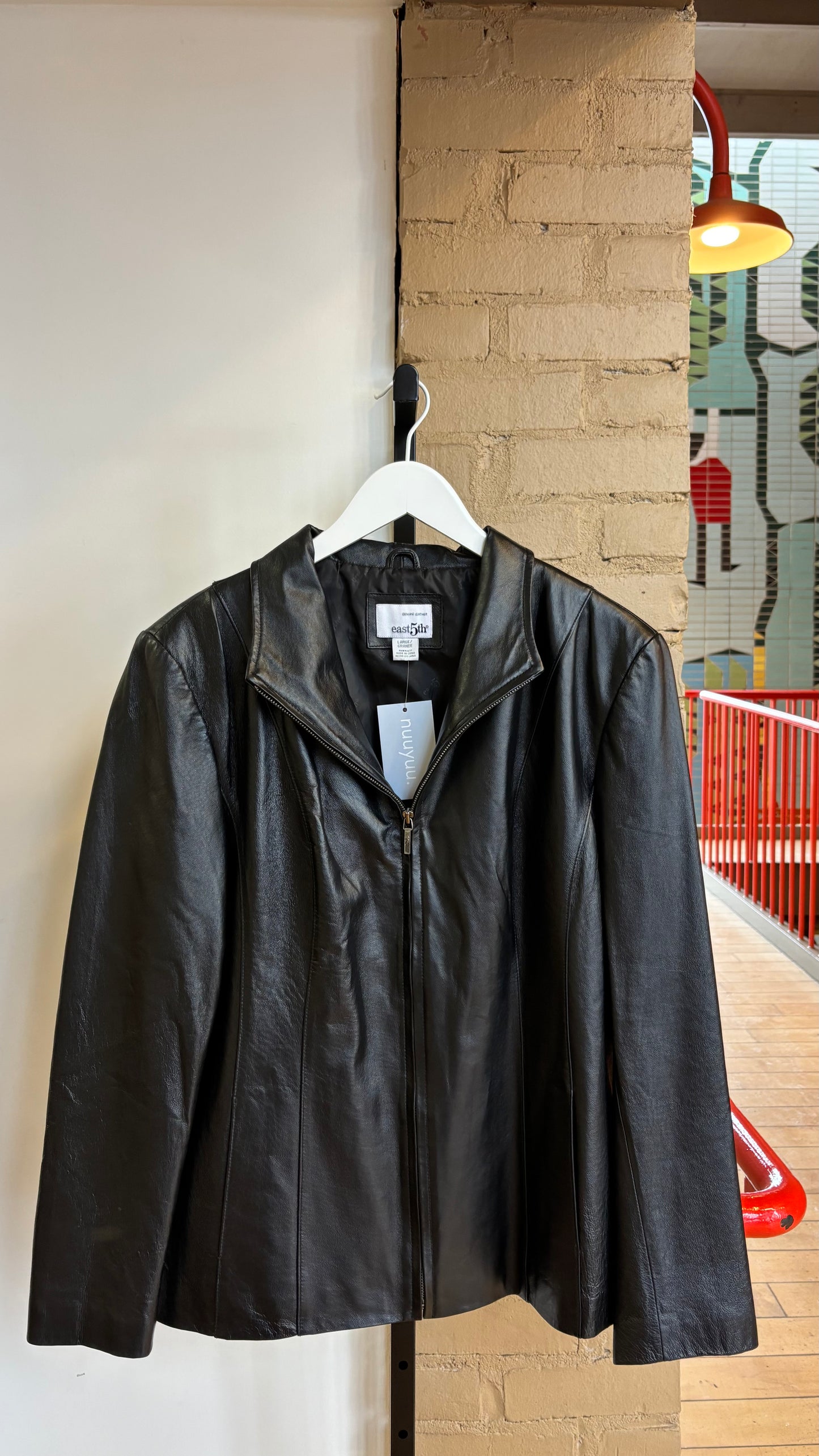 Booth 5 East 5th Black Leather Coat (L)