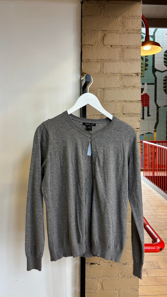 Booth 9: August Silk Gray Cardigan (52% Cotton, 5% Cashmere) (M)