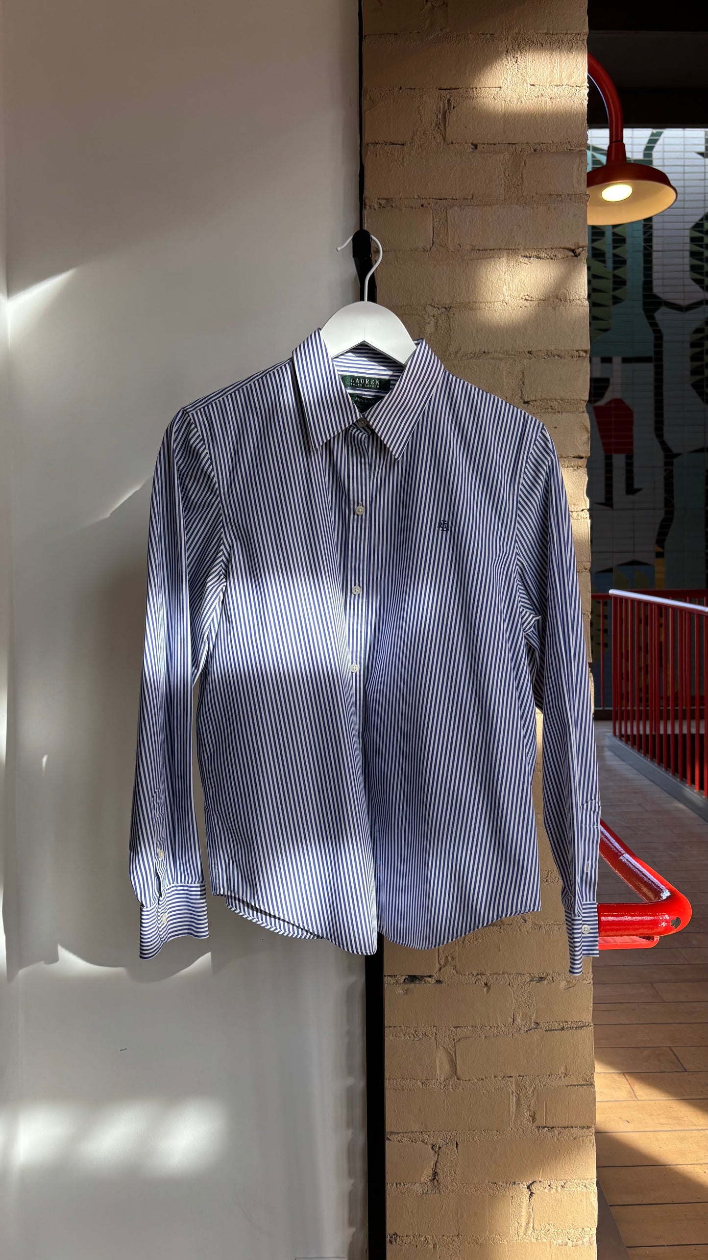 Booth 5 Ralph Lauren Blue Stripe Shirt RL (L)