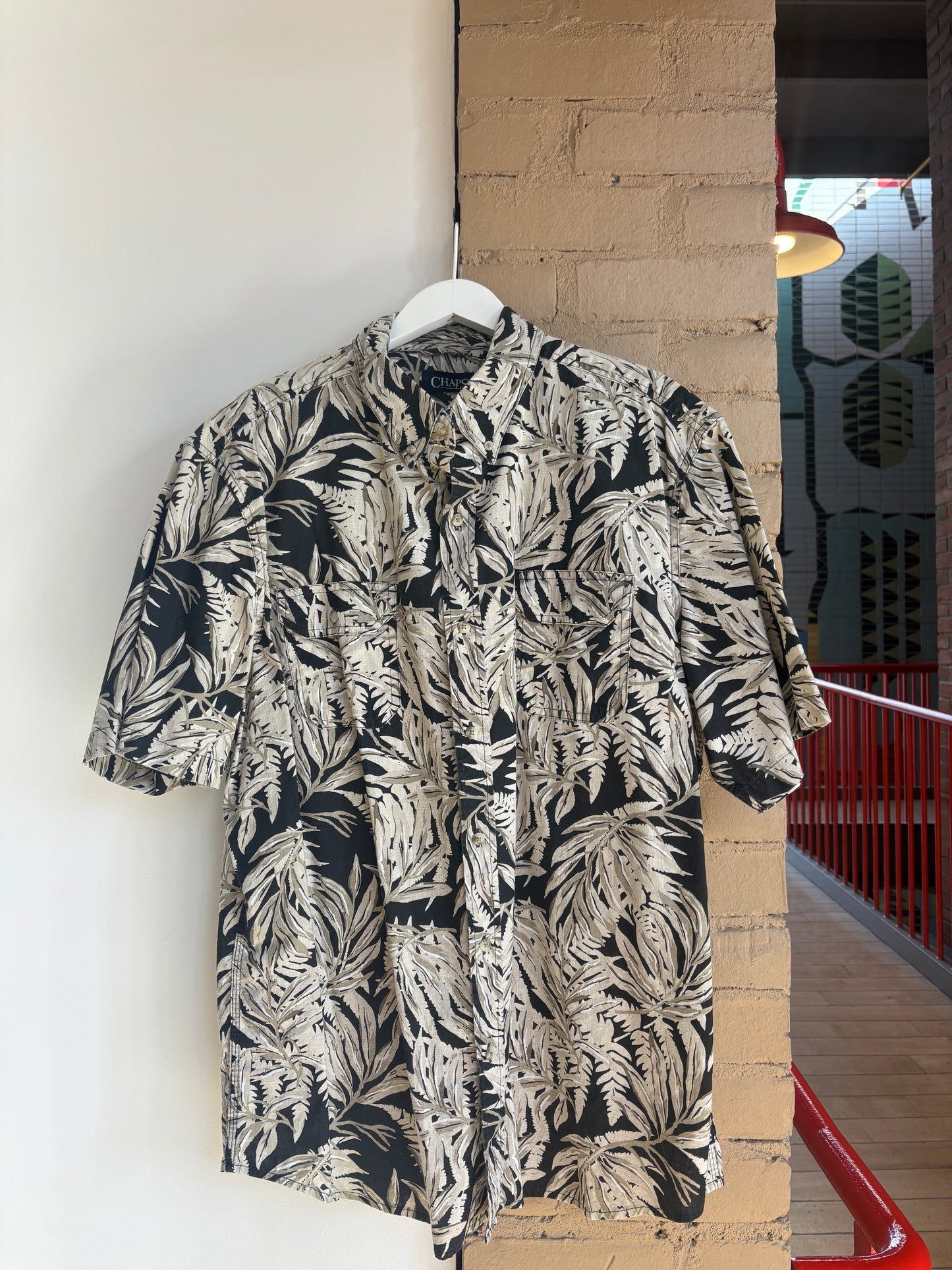 Booth 4 Tan Floral Aloha Shirt #11 (L)