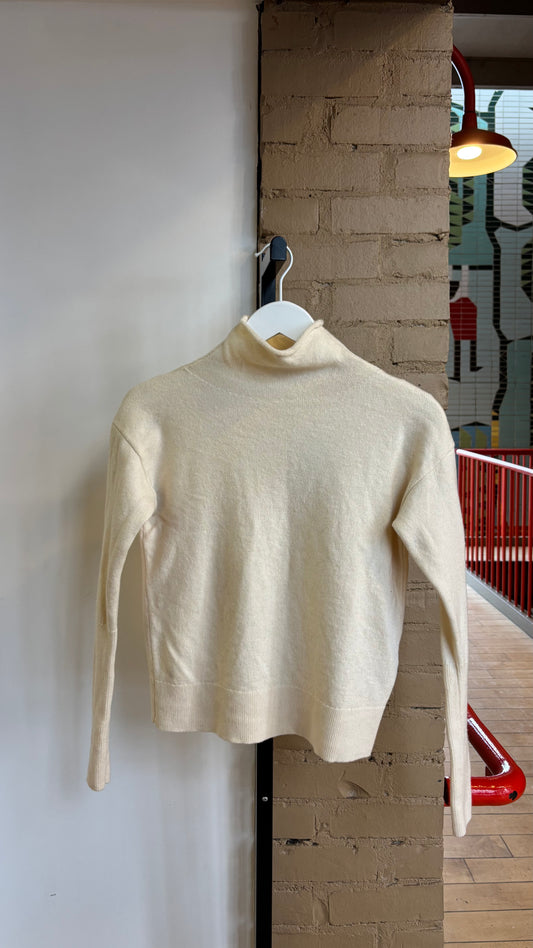Booth 11 Wilfred Ivory Turtleneck Merino Wool Sweater (S)