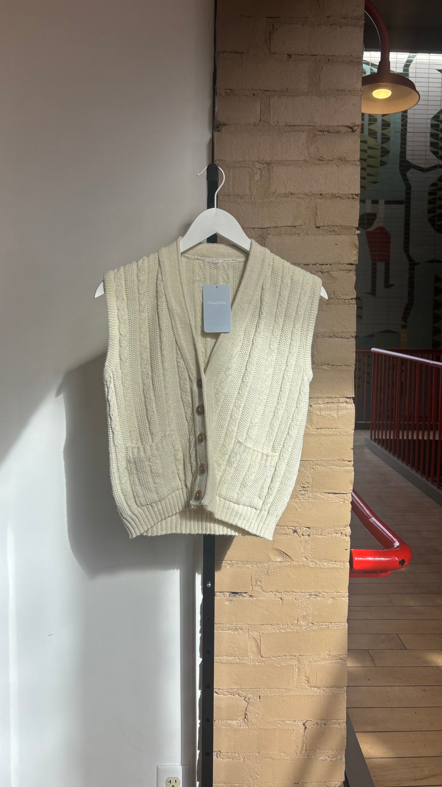 Booth 3 White Knit Sweater Vest (M)