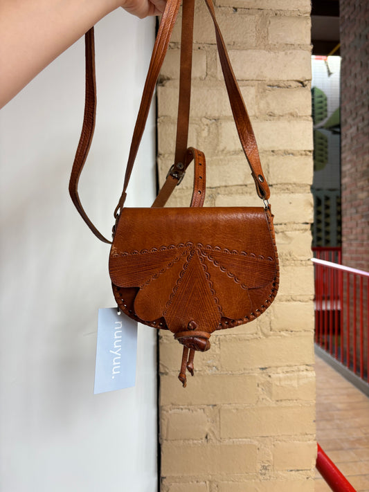 Booth 15 Scalloped 100% Leather Crossbody