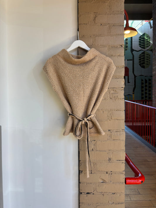 Booth 9 Faconnable Beige Short Sleeve Sweater (S)