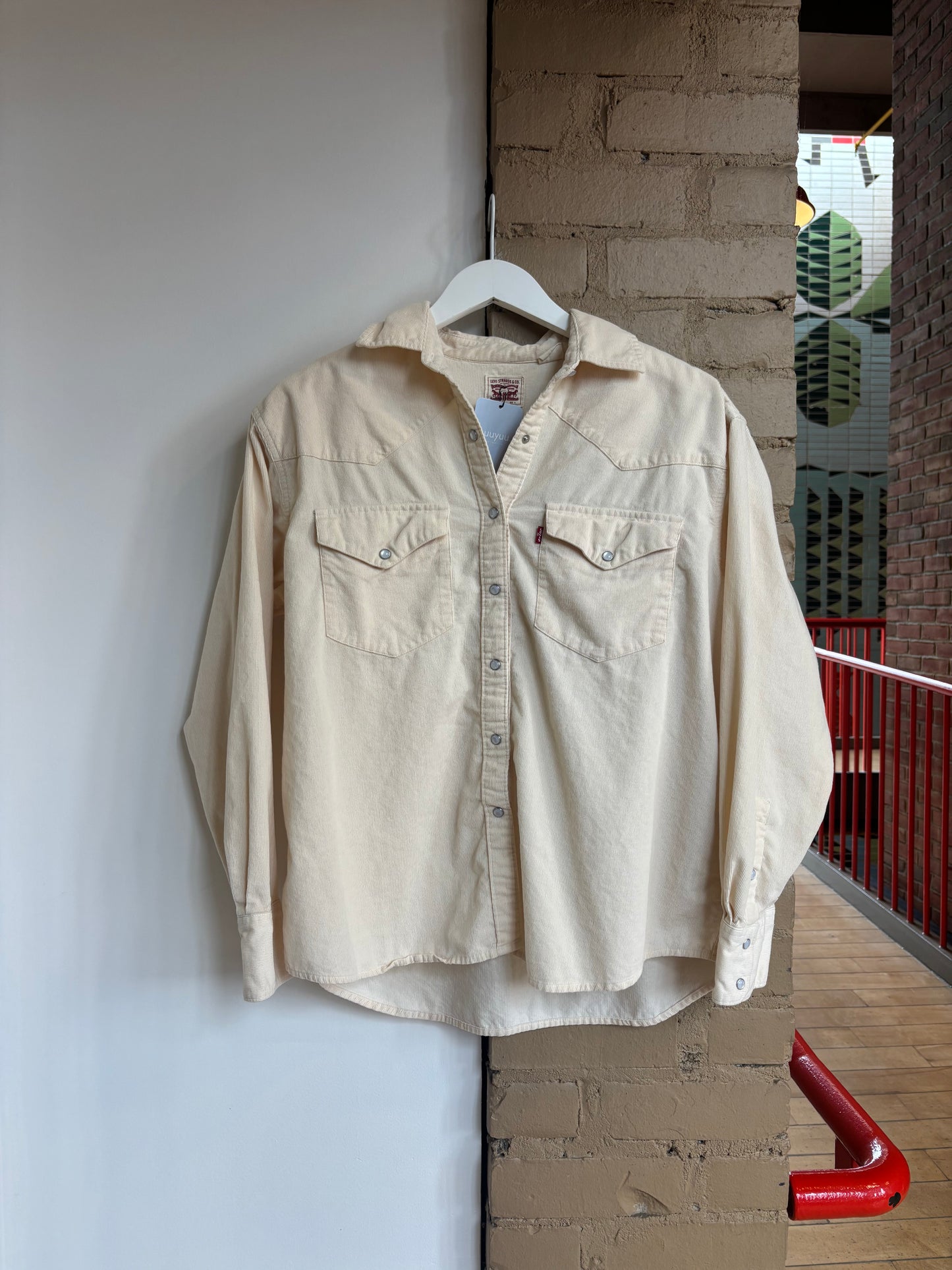 Booth 3 Levi's 100% Cotton Corduroy White Button Up (S/M)