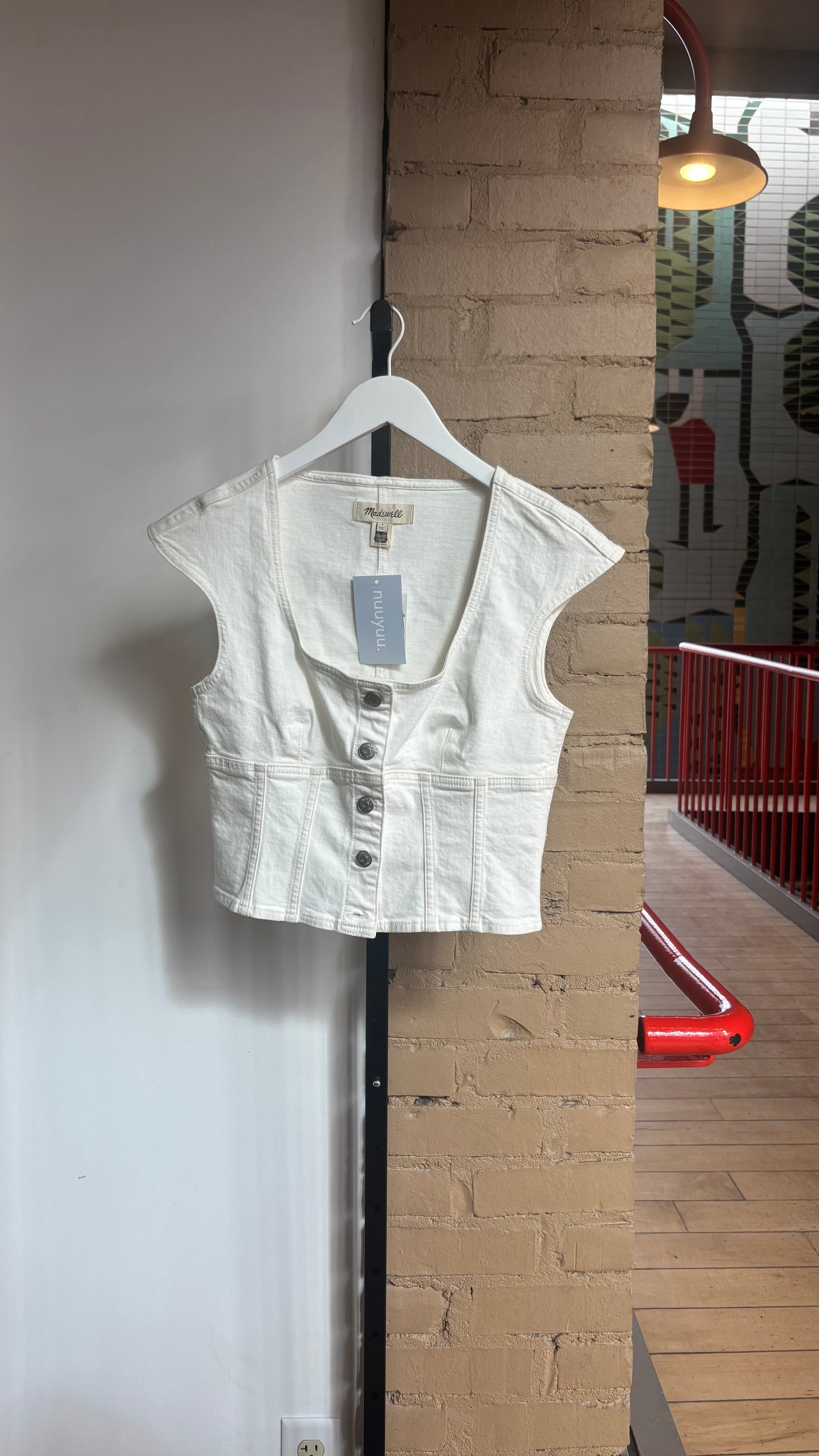 Booth 6 NWT White Denim Madewell Shirt (4)