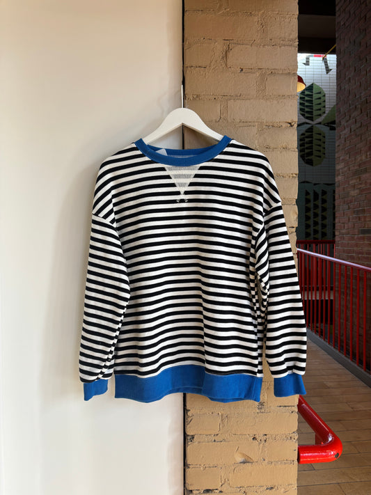 Booth 14: Black & White Stripe Sweatshirt (M)