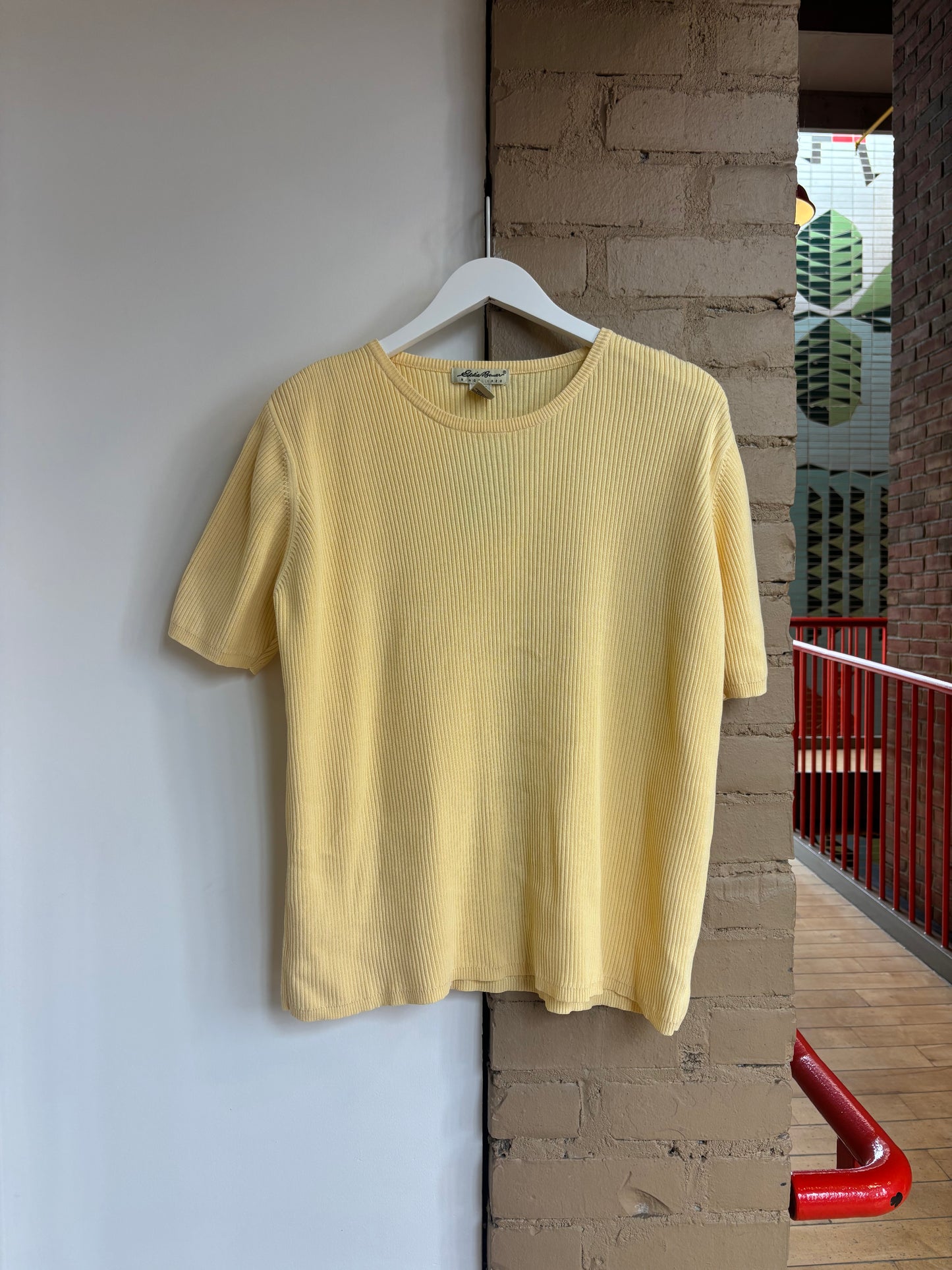 Booth 18 Eddie Bauer Yellow Knit Short Sleeve (XL)