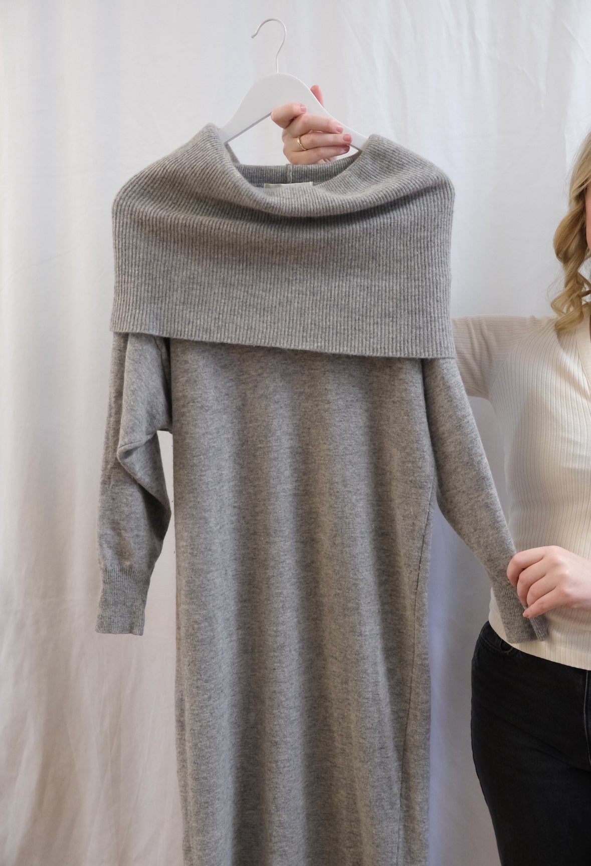 Booth 4 Vintage Grey Turtleneck Sweater Dress (M)