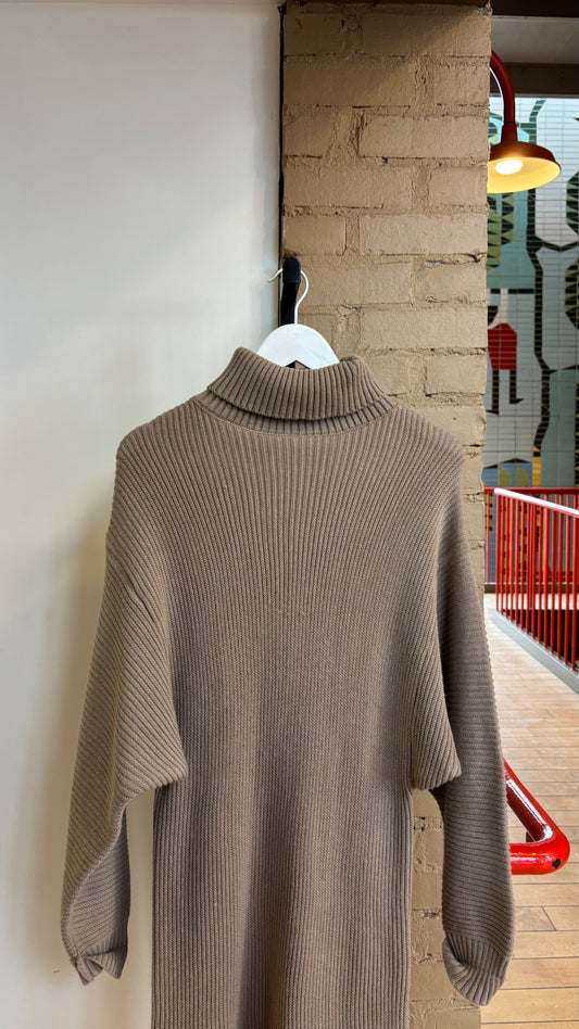 Booth 4 Light Brown Turtle Neck Sweater Dress (S)