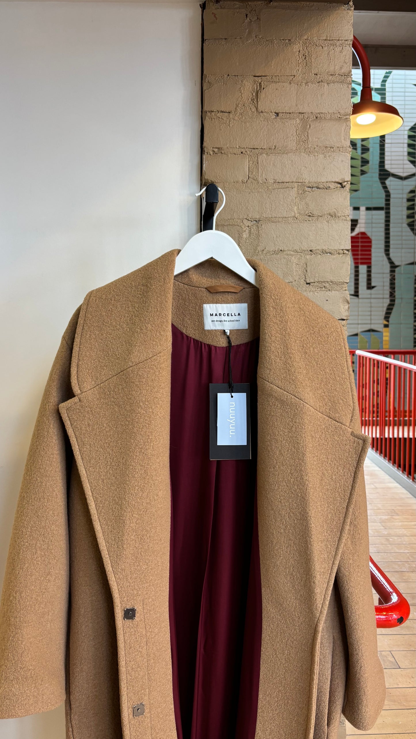 Booth 7 NWT Marcella Virgin Wool "Elizabeth" Coat in Camel Org $395 (L)