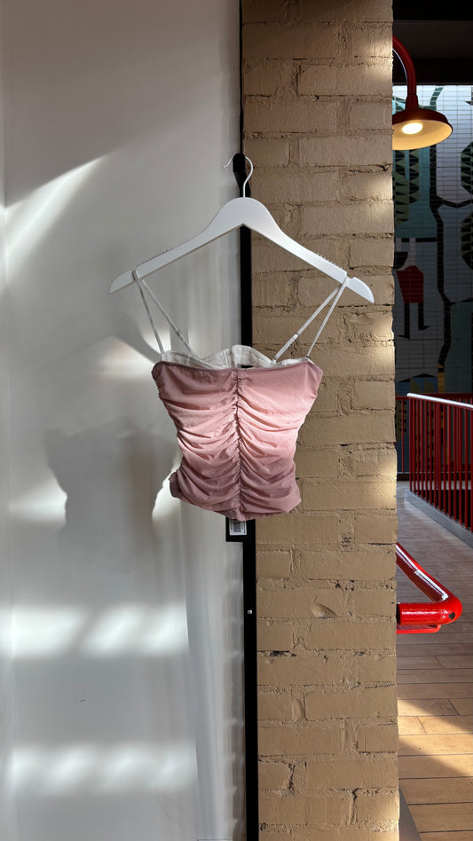 Booth 16 White Fox Pink Ruched Top (XXS)
