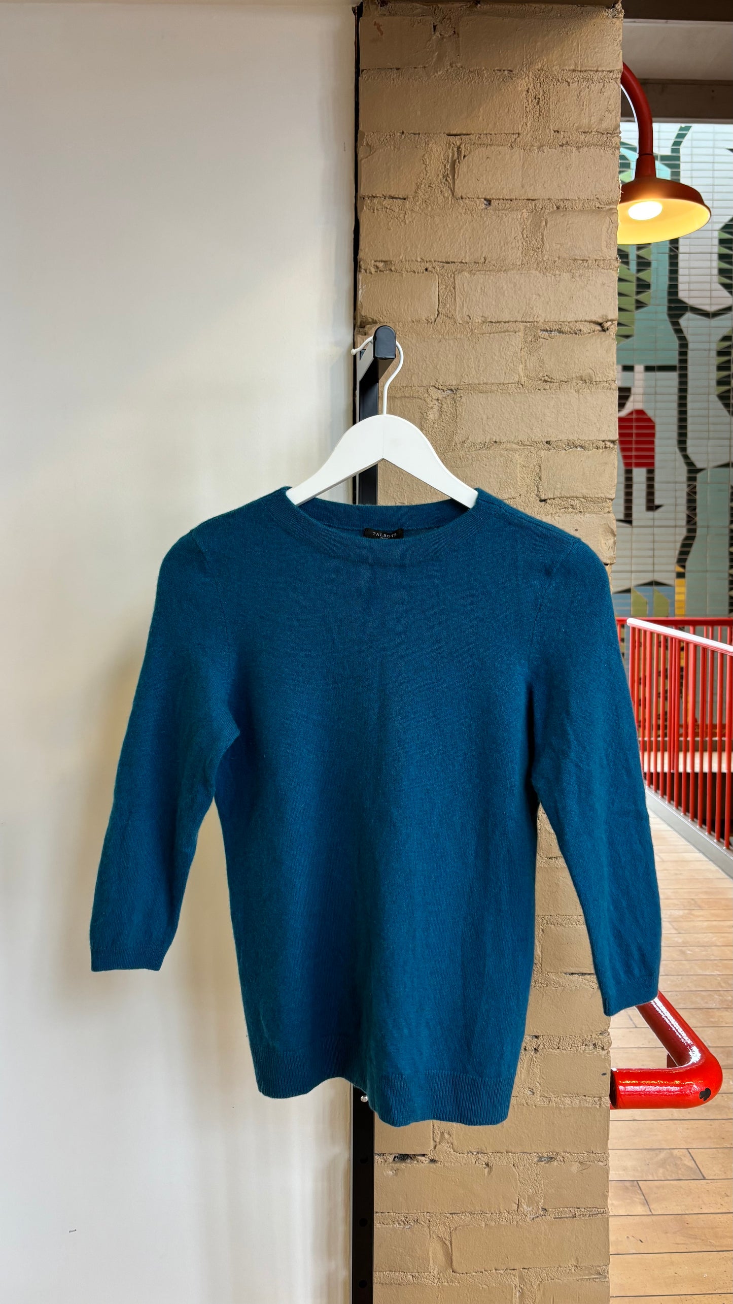 Booth 9: Talbots Blue 3/4 Sweater (100% Cashmere) (M)