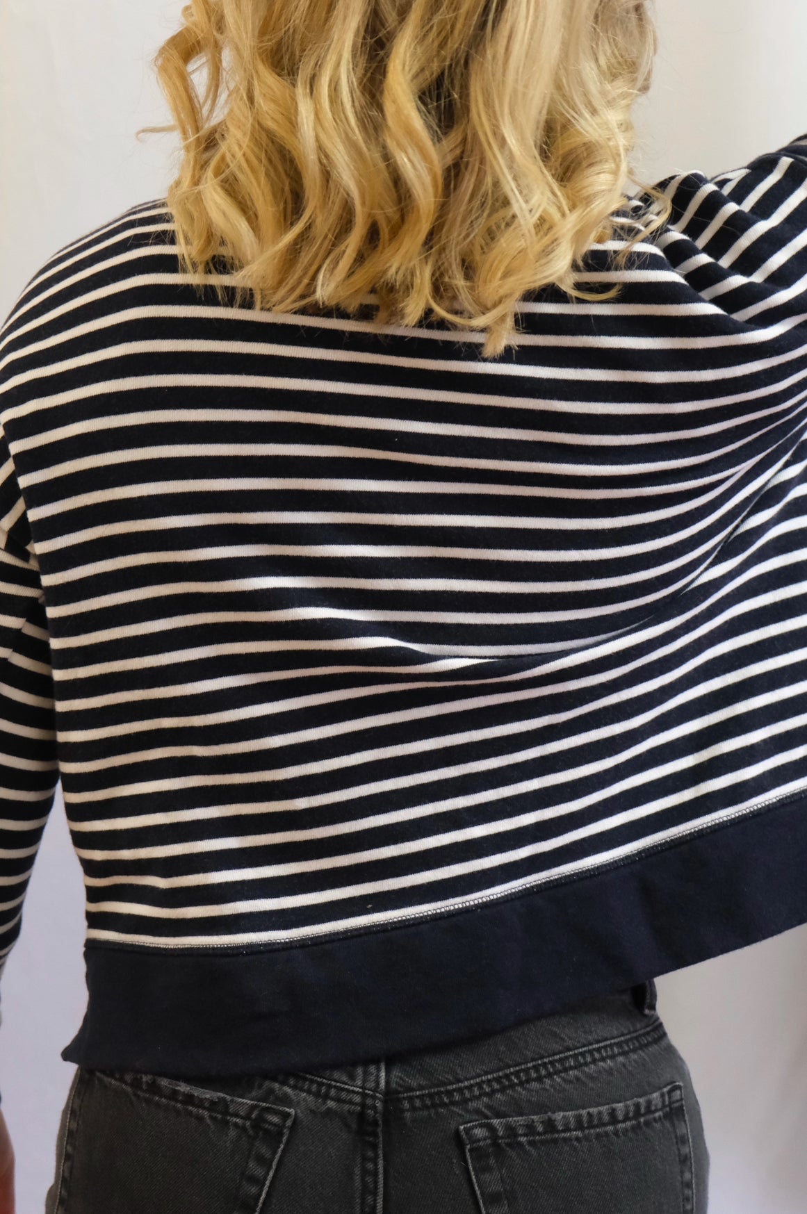 Booth 12 Navy and White Striped Sweater (M)